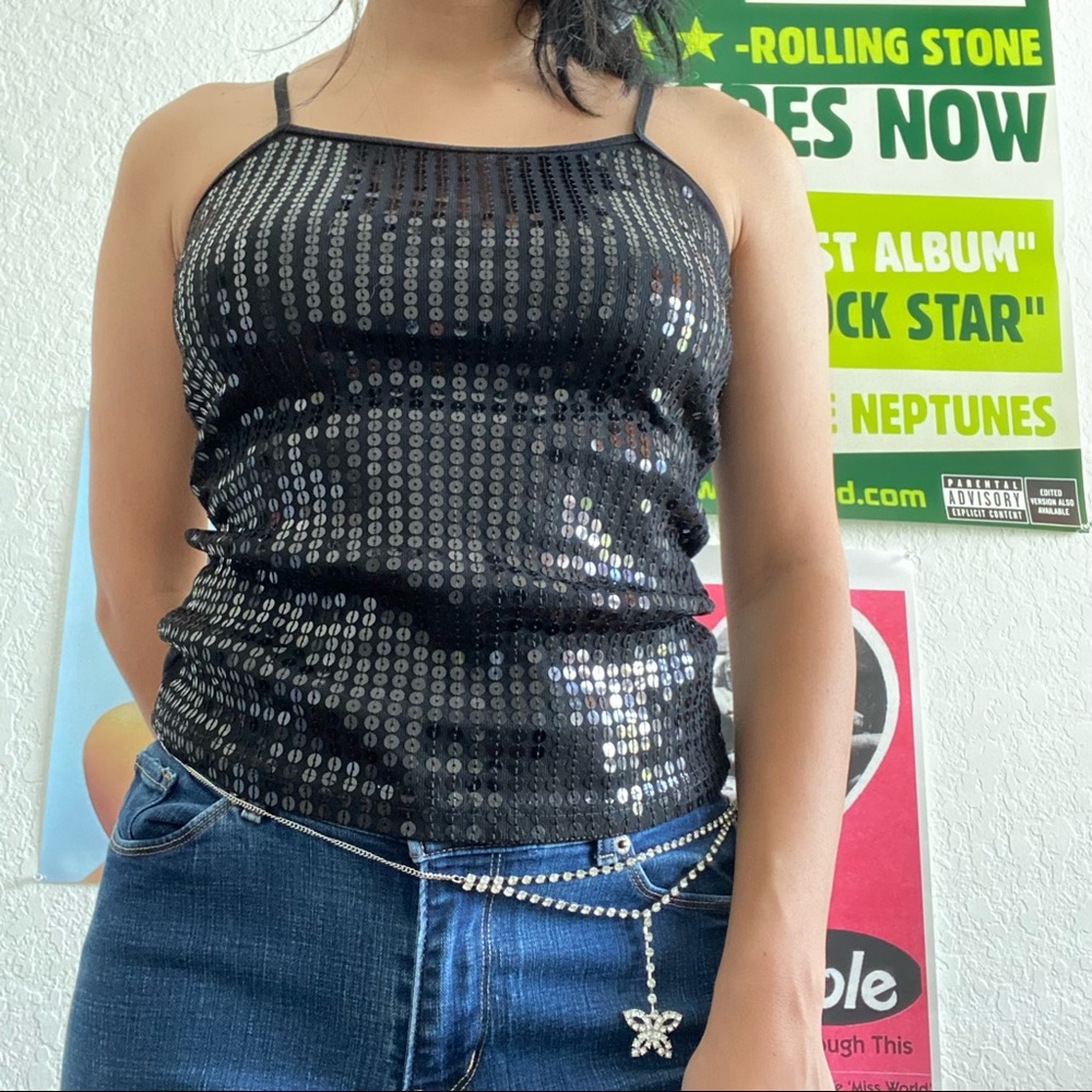 Sequin disco top